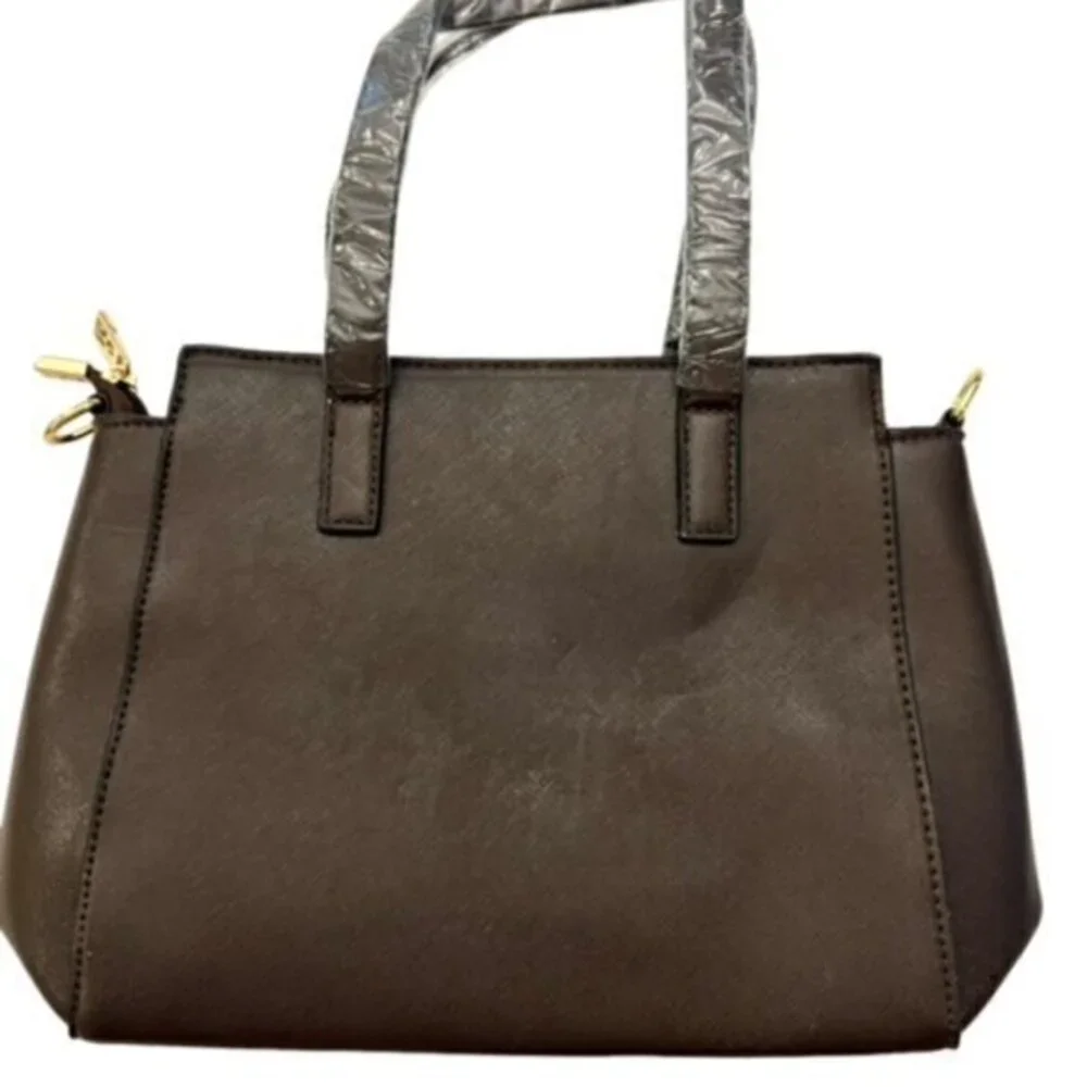 🎉SALE🎉 Montana West Brown Vinyl Small Satchel Bag NEW‎ Gold Western Crossbody